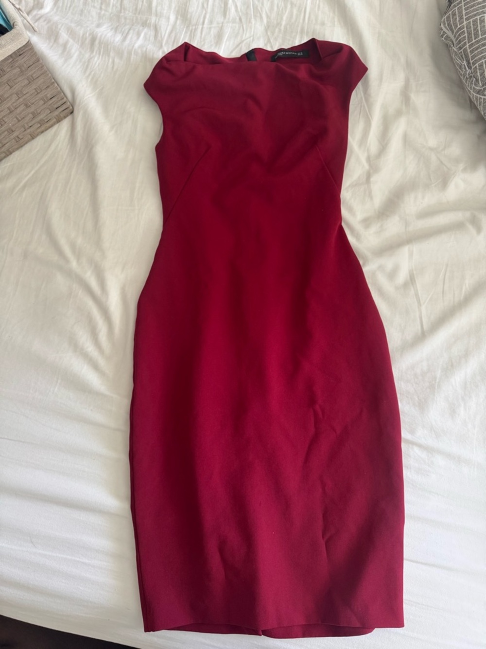 Classic Zara Red Sheath Dress - Elegant Women's Work Dress